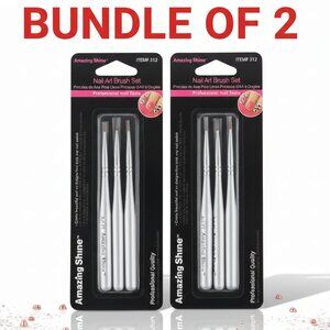Amazing Shine Nail Art Brush Bundle 6 Precision Brushes Perfect for Acrylic Gel